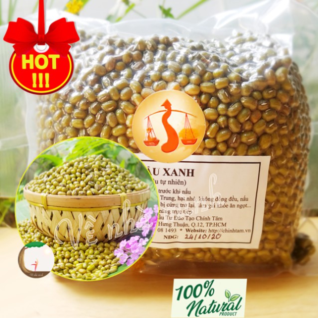 ĐẬU XANH THUẦN CHỦNG HỮU CƠ TỰ NHIÊN 100% 500g ( Hạt đỗ xanh ) dùng nấu chè, làm giá đậu, làm bánh & sữa...