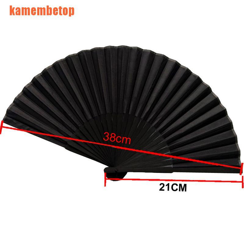 Quạt Xếp Cầm Tay Màu Đen Phong Cách Trung Hoa Cổ Điển