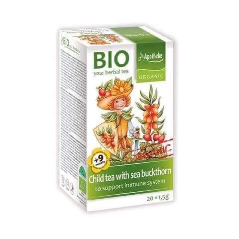 Trà tăng đề kháng - chống viêm đường hô hấp  hữu cơ cho bé Apotheke 9m