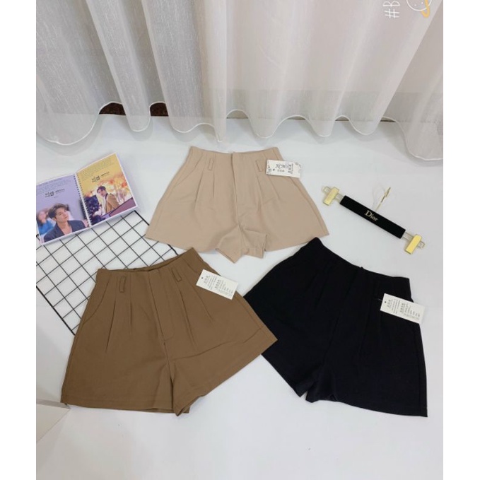 Quần sooc nữ cạp cao suông ( hàng loại 1 )