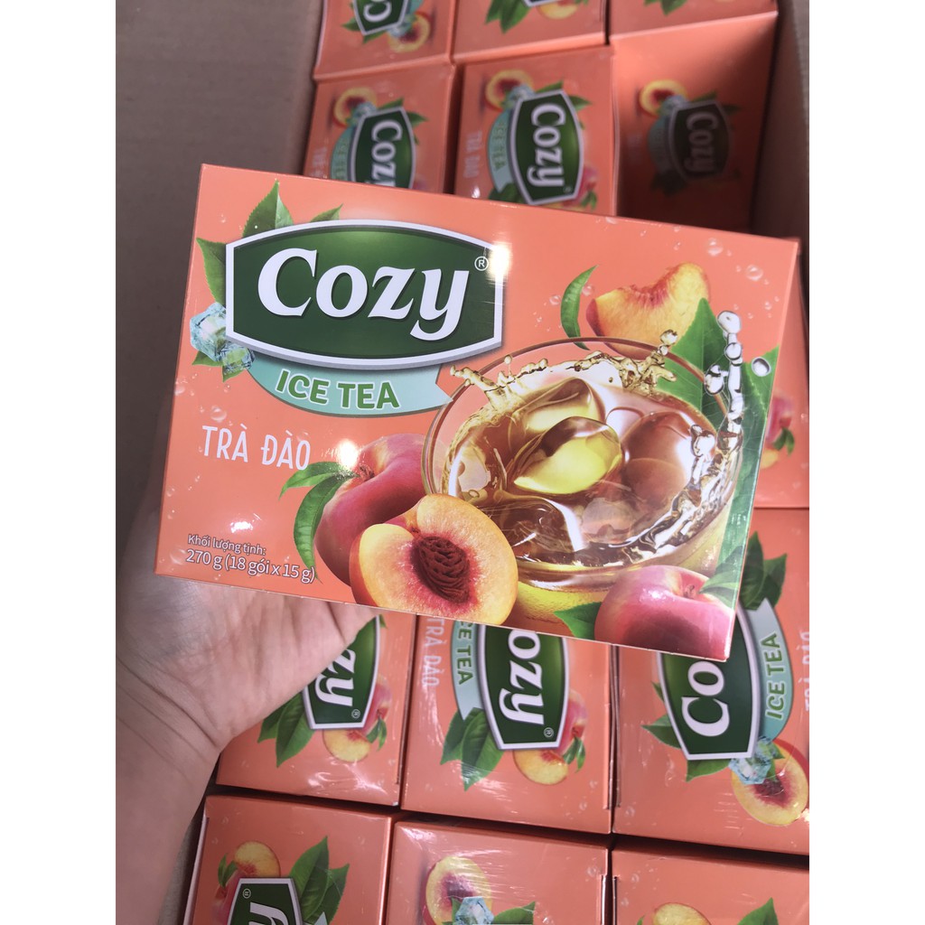 SỈ THÙNG TRÀ COZY ICE TEA HÒA TAN HƯƠNG ĐÀO 15g*18GÓI [THÙNG 30 HỘP]