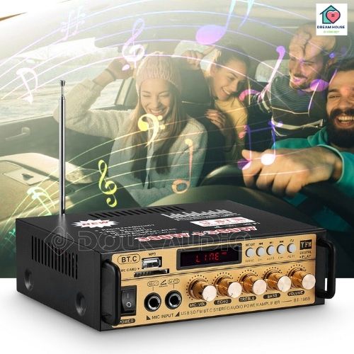 Amly bluetooth,, Ampli mini karaoke có chức năng ghi âm BT198B, kết nối bluetooth, USB, SD, Radio, hát karaoke