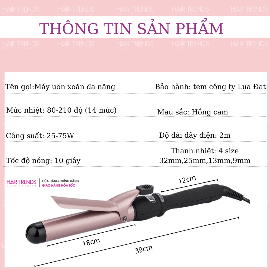 [Tem công ty bảo hành] Máy uốn xoăn Hàn Quốc trục xoay,máy uốn tóc chuyên nghiệp,QUÀ TẶNG HẤP DẪN