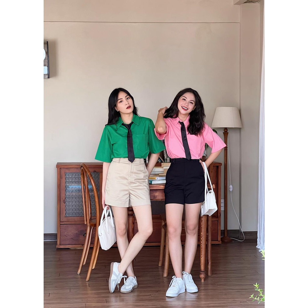 [Mã BMLTA50 giảm đến 50K đơn 99K] Quần short ngắn đơn giản túi xéo trước gài khoá thời trang GAGO màu đen GO4053