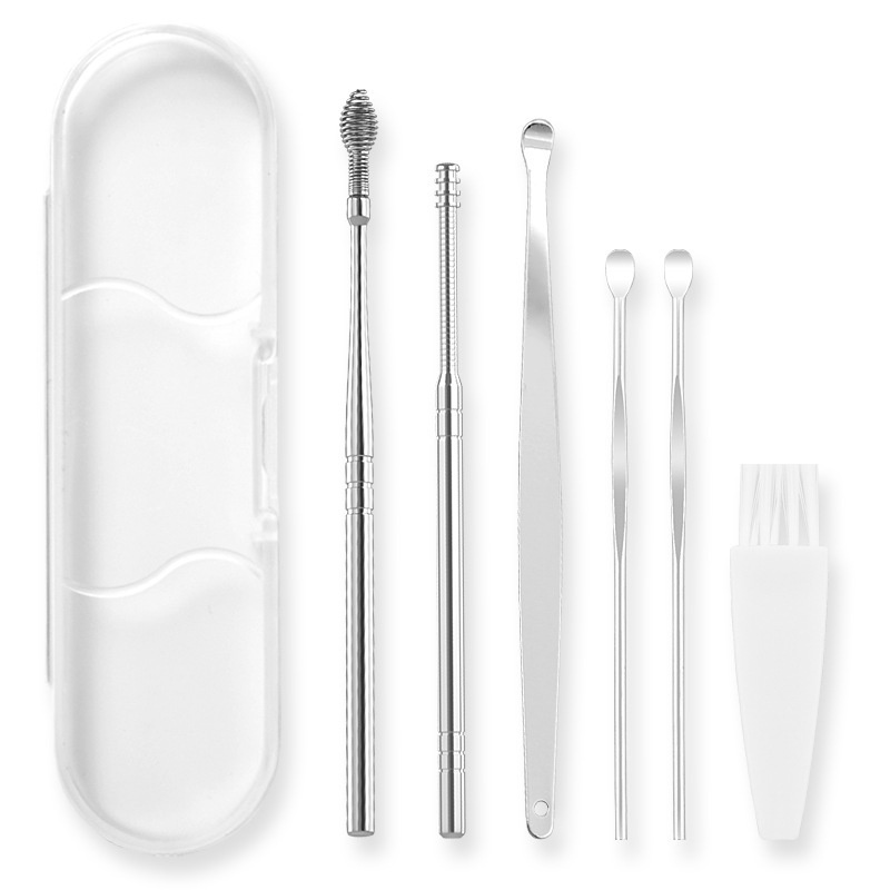 Set 8 Dụng Cụ Lấy Ráy Tai Bằng Thép Không Gỉ Hình Xoắn Ốc