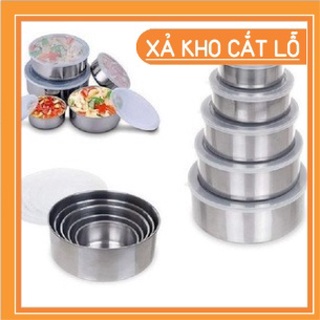 Bộ 5 Bát Inox Cao Cấp Nhiều Kích Thước, Có Lắp Đậy Thức Ăn Siêu Tiện Dụng, Bán Giá Tận Xưởng