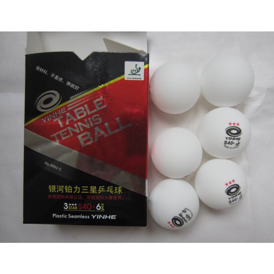 Quả bóng bàn Yinhe 3 sao màu đỏ H40+ Hộp 6 quả dùng cho thi đấu đỉnh cao shop bán lẻ