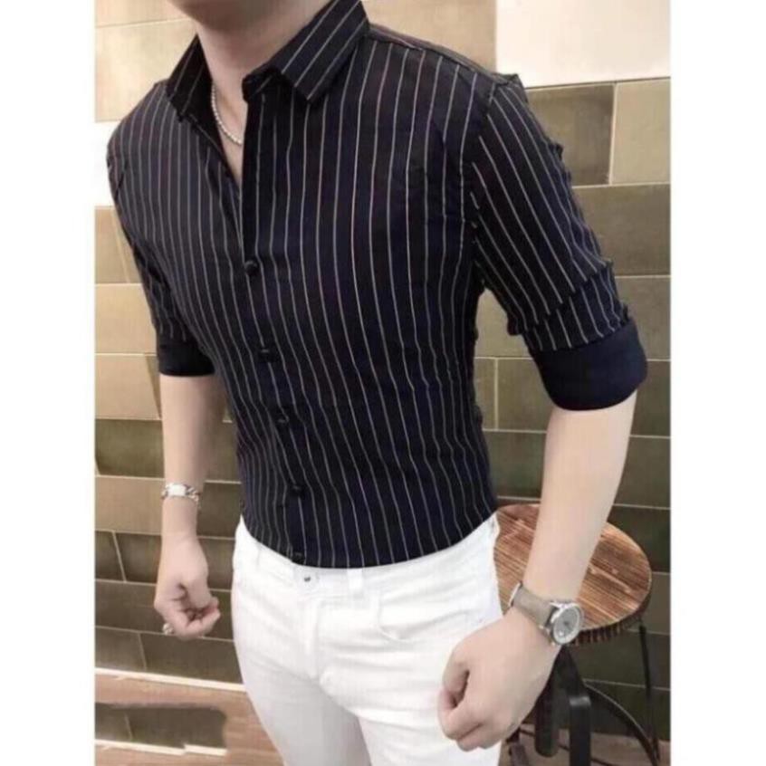 Áo SƠ MI NAM KẺ TĂM chất lụa mềm mịn dáng ôm nhẹ,phù hợp công sở,đi dạo phố | BigBuy360 - bigbuy360.vn