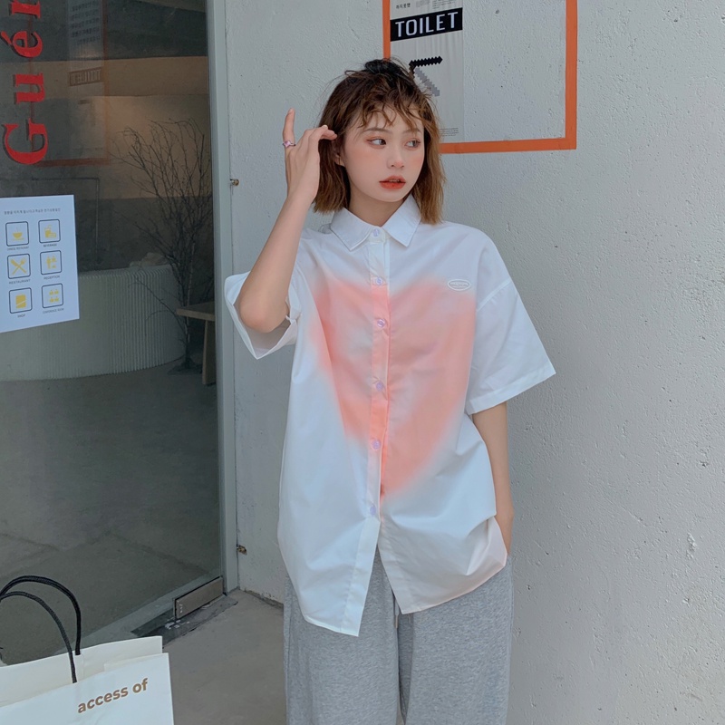 Áo Sơ Mi Tay Ngắn Màu Trắng Thiết Kế Đơn Giản Thời Trang Dành Cho Mùa Hè