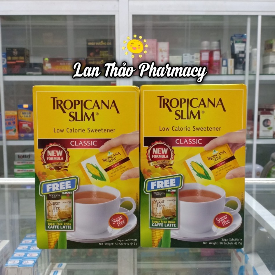 [CHÍNH HÃNG] Đường Bắp Ăn Kiêng Tropicana Slim Classic Sucraslose (50 gói x 2g)