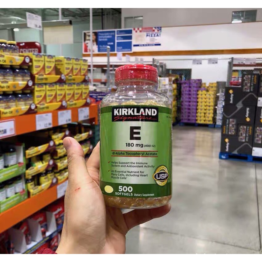 Viên Uống Vitamin E Hỗ Trợ Làm Đẹp Da &amp; Chống Lão Hóa Kirkland Vitamin E 400 I.U 500 Viên Hàng Mỹ