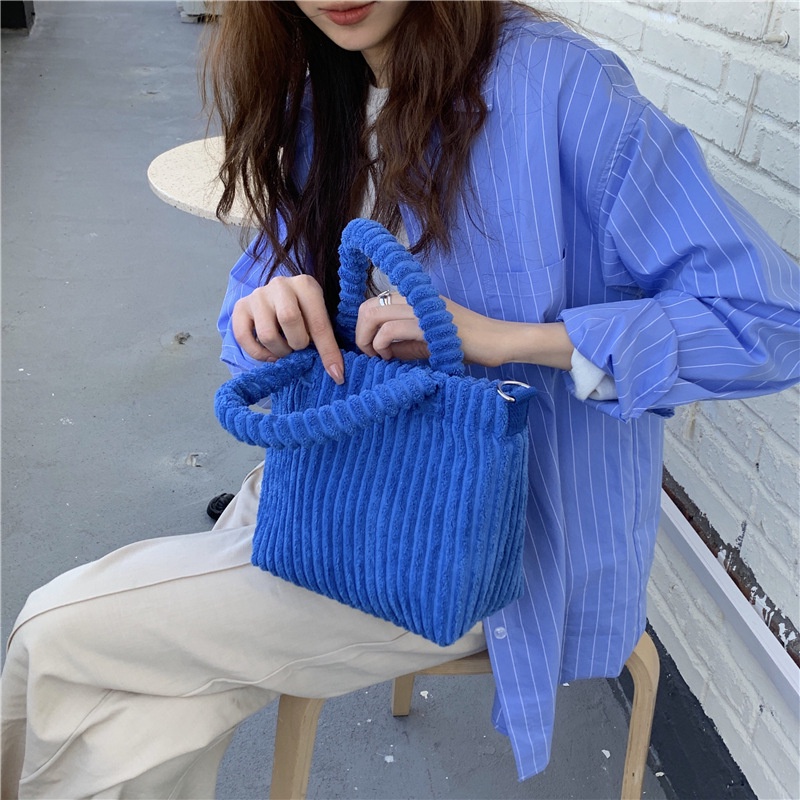 Túi Xách Vải Nhung Thời Trang Hàn Quốc Đơn Giản Cho Nữ