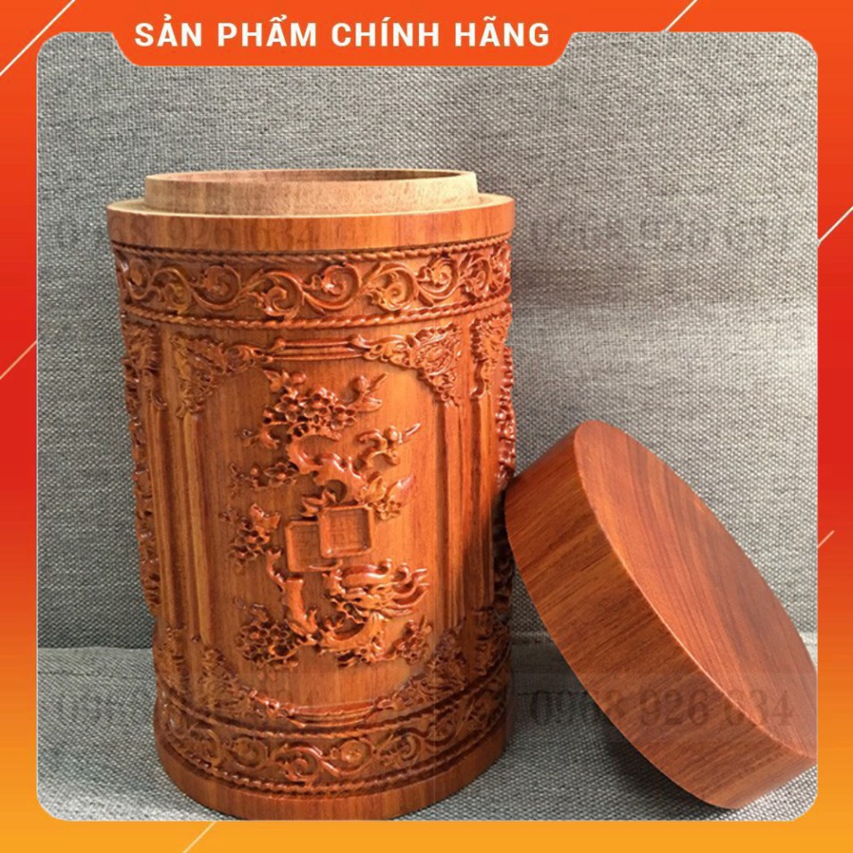 Hộp đựng trà bằng gỗ hương💥FREESHIP💥Hũ đựng chè khô cao cấp, trạm khắc họa tiết tinh xảo, nhiều mẫu