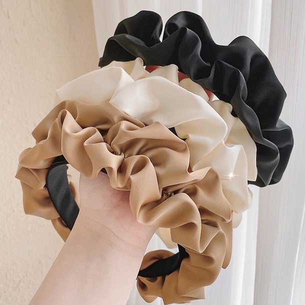 Băng Đô Cài Tóc Bản Rộng Bằng Lụa Ren Phong Cách Mới