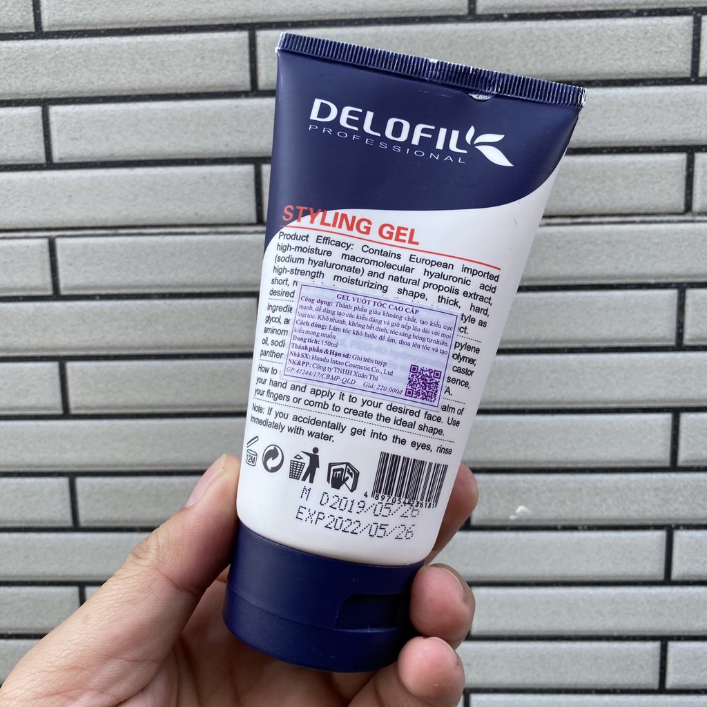 Gel vuốt tóc cao cấp Delofil Styling Gel 150ml