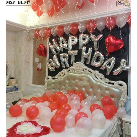 Set bong bóng trang trí sinh nhật happy birthday màu sắc theo yêu cầu