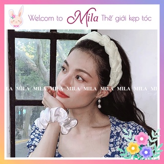 Băng đô dây bện vải lụa satin MILA