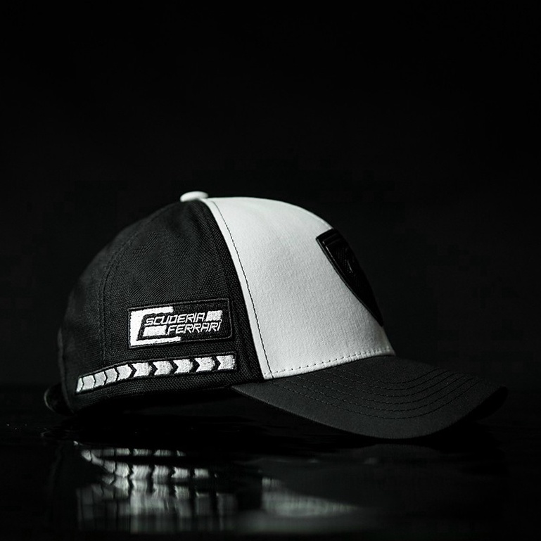 NÓN LƯỠI TRAI PU MAR FERRARI LOGO CAO SU NỔI CHẤT VẢI COTTON HÀN QUỐC CAO CẤP MÀU ĐỎ ĐEN