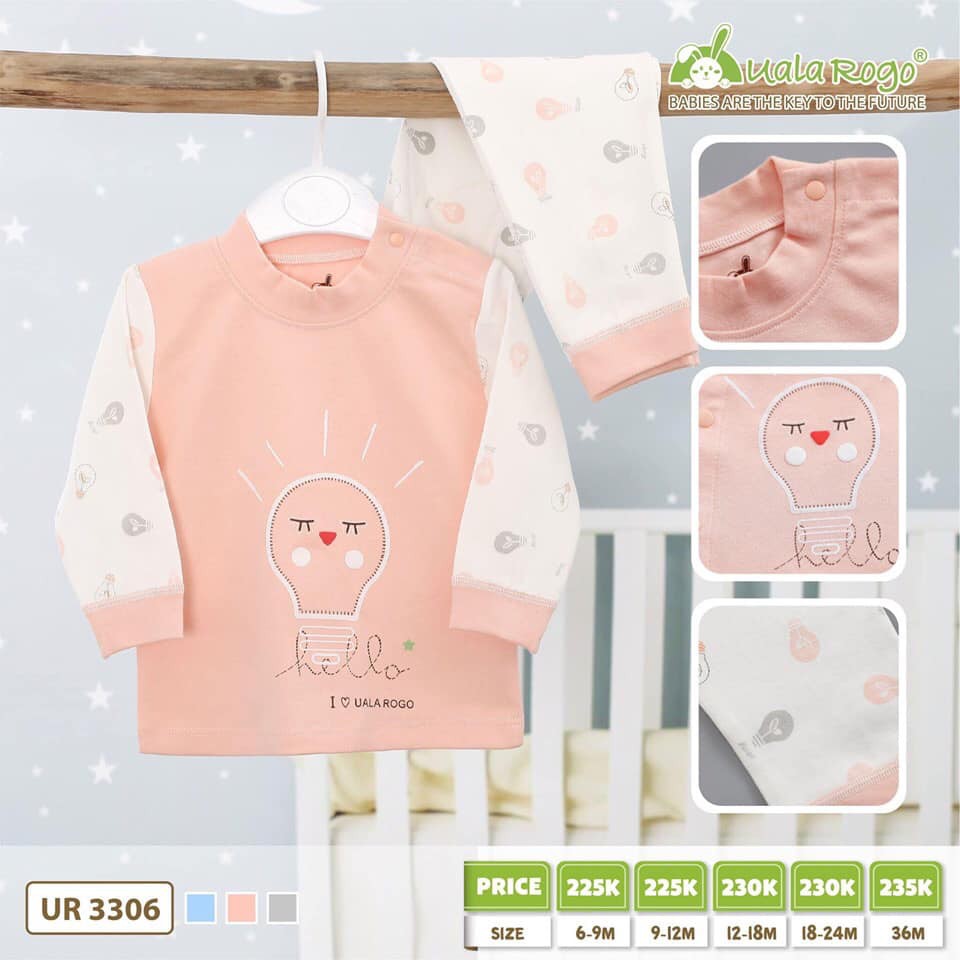 BỘ QA DÀI TAY CV UALA ROGO HỌA TIẾT BÓNG ĐÈN