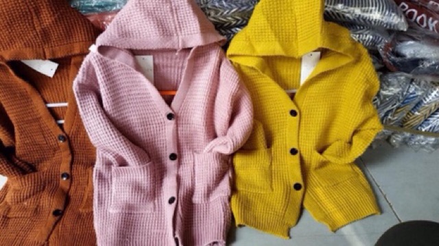 Áo khoác len dáng dài cho bé gái