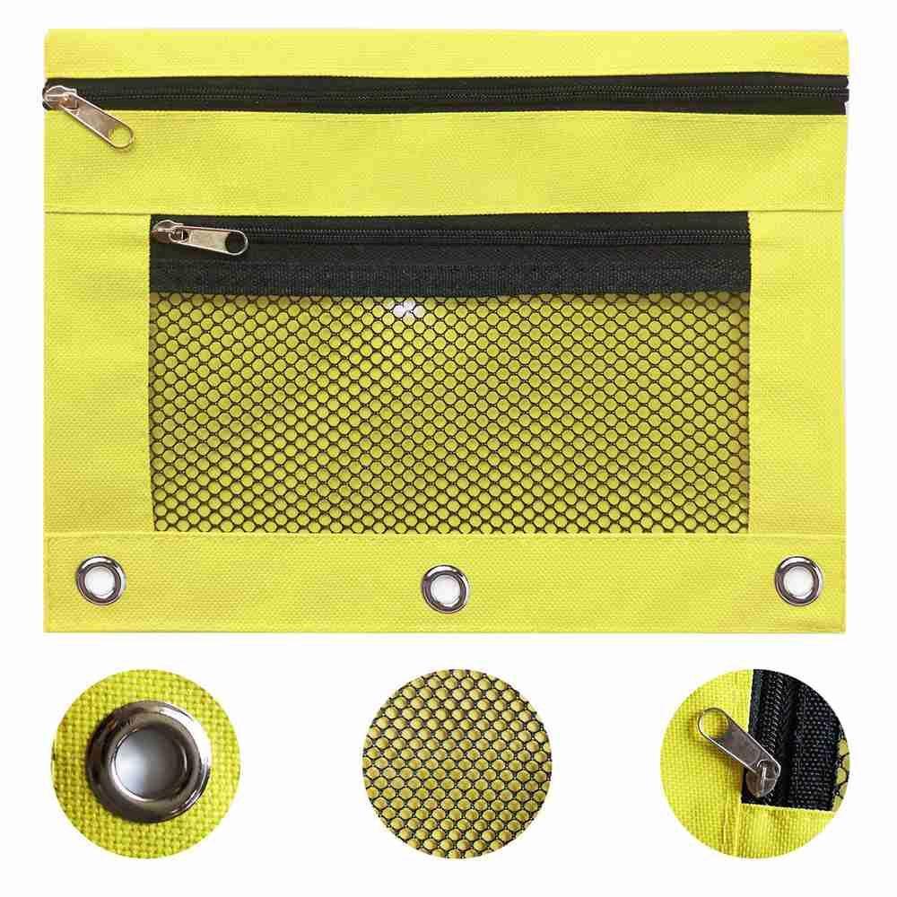 PISTA Túi Đựng Bút Bằng Vải Oxford Sức Chứa Lớn Có Lỗ Khóa Kéo