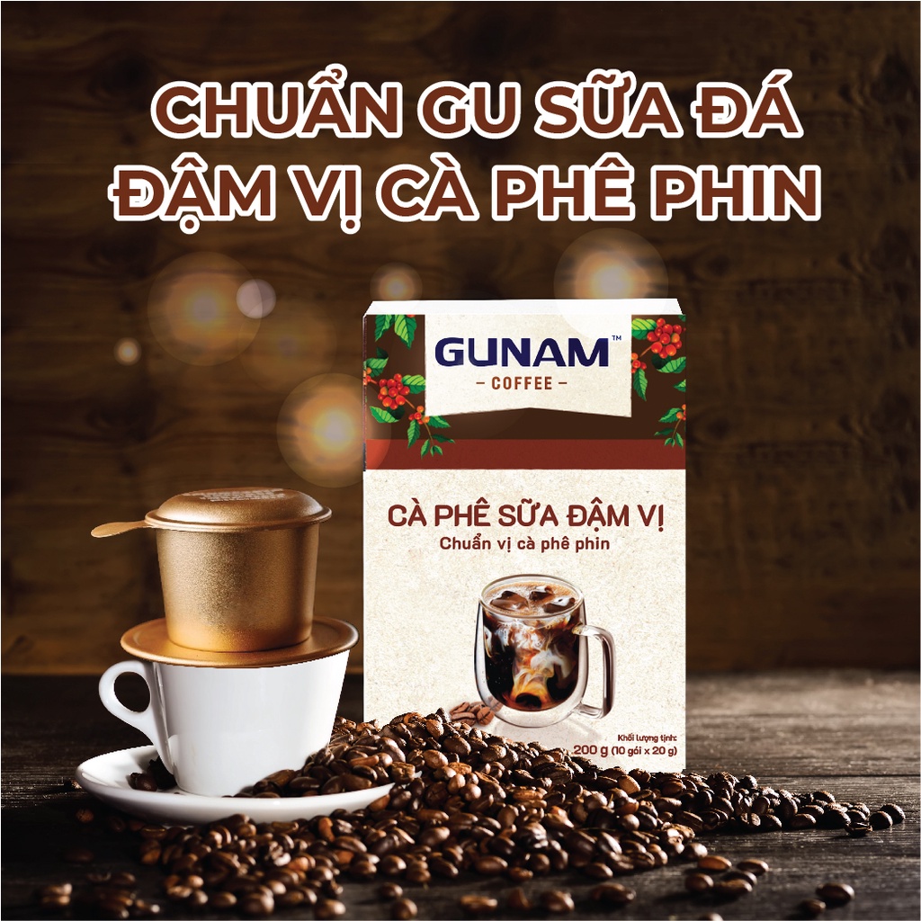 Cà phê hòa tan GUNAM đậm vị cà phê (hộp 10 gói x 20g) | BigBuy360 - bigbuy360.vn