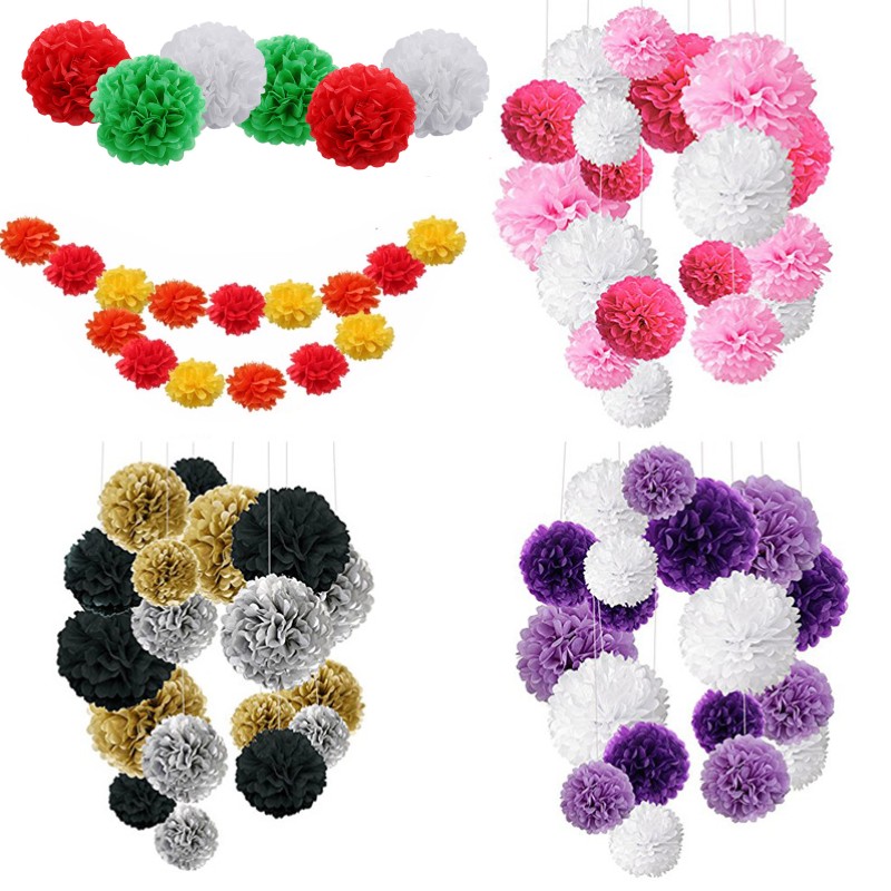 Set 12 Quả Cầu Hoa Giấy Trang Trí Tiệc