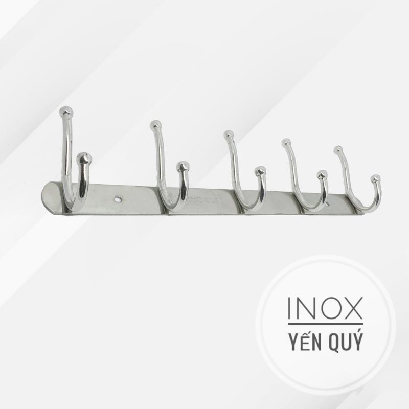 INOX304 Móc treo quần áo gắn tường inox 304 cao cấp - Móc treo quàn áo 5 và 7 bi đôi trên dưới