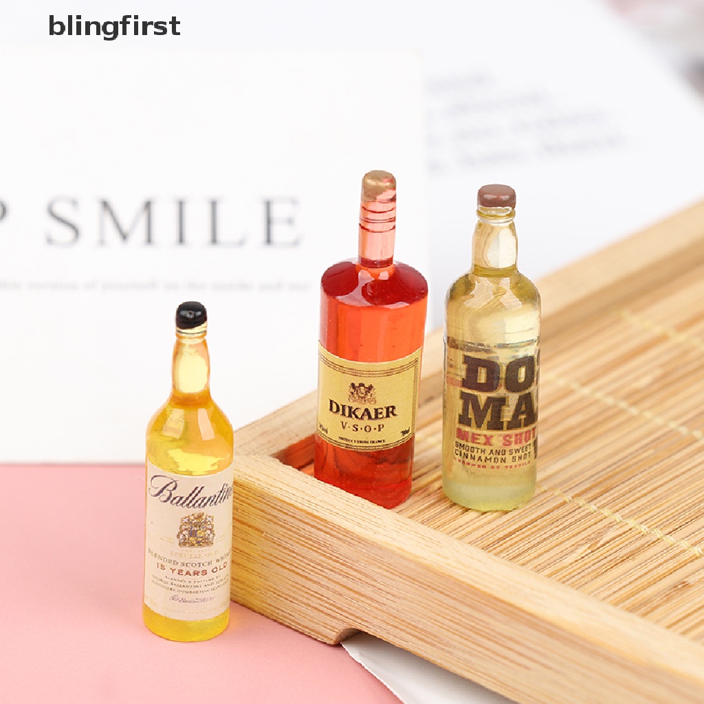 <blingfirst> 10PCS 1/12 Doll House Resin Wine Bottle Miniature Model Simulation Food Play Toy [HOT SALE]