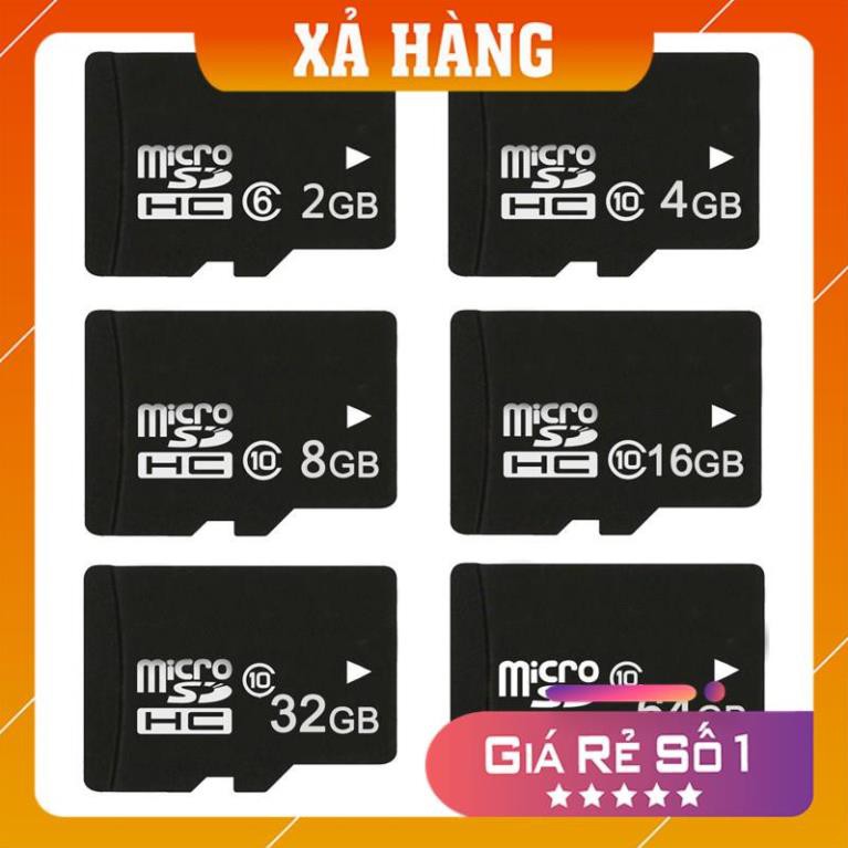 [giá sốc] Thẻ nhớ MicroSD Class 10 Tốc độ cao (Đen) 2GB/4GB/8GB/16GB/32GB/64GB