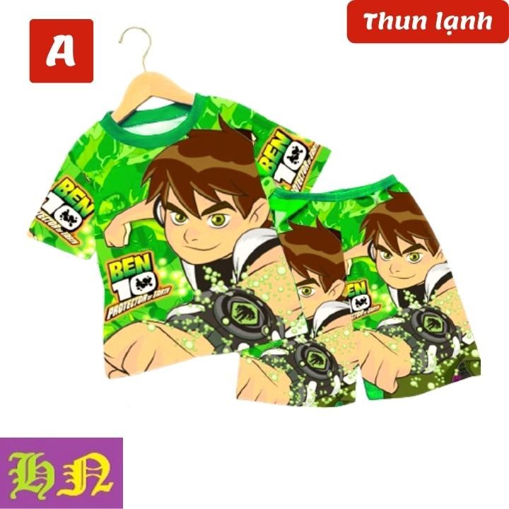 Bộ quần áo bé trai hình Ben 10 từ 10-55kg - Vải thun lạnh - HNStore115