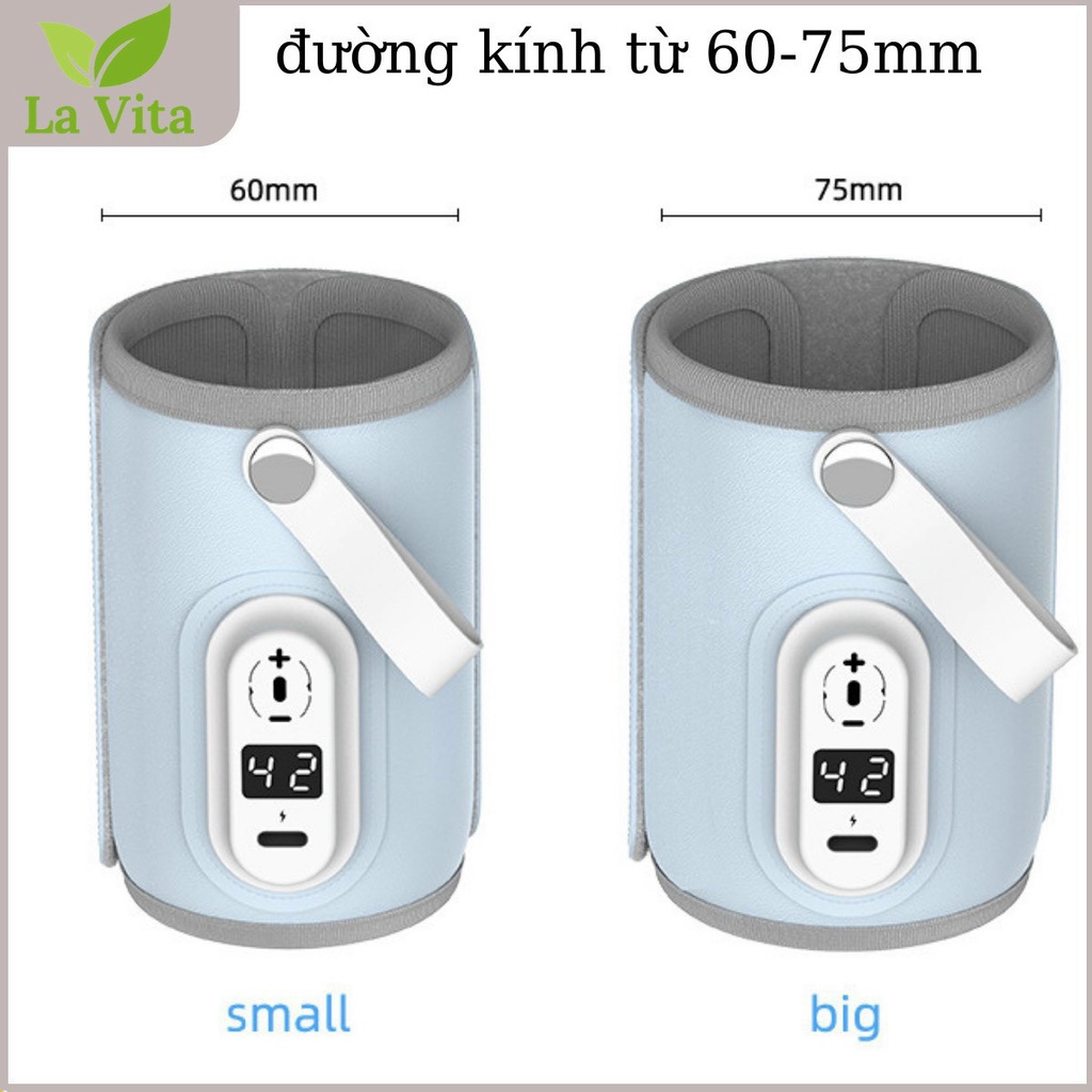Túi hâm sữa Lavita di động, ủ bình sữa thông minh, giữ nhiệt bình bằng USB cho bé