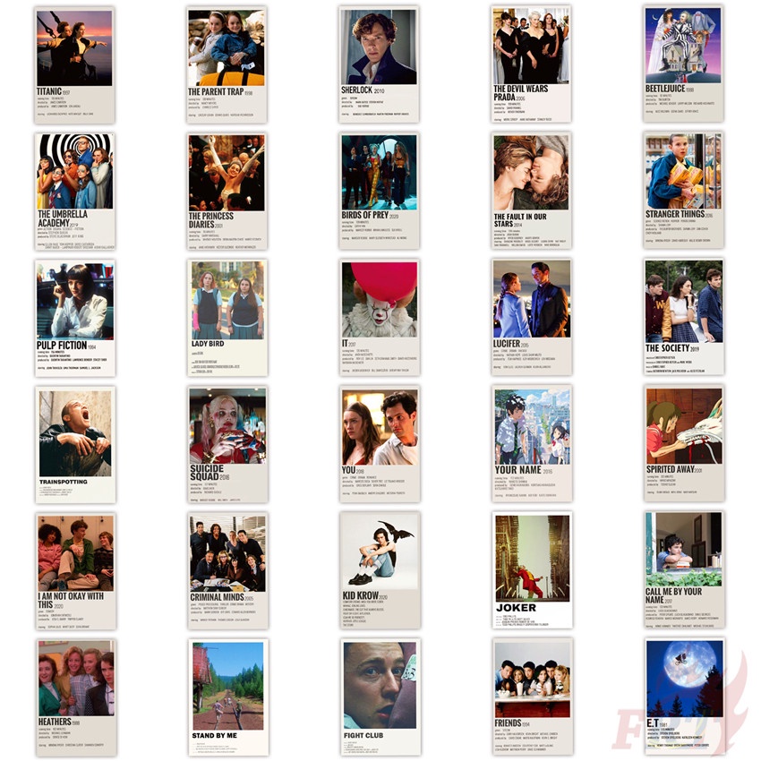 114Pcs/Set ❉ Classical Movie &amp; TV Shows Series B Polaroid Mini Poster Stickers ❉ DIY Fashion Waterproof Doodle Decals Stickers