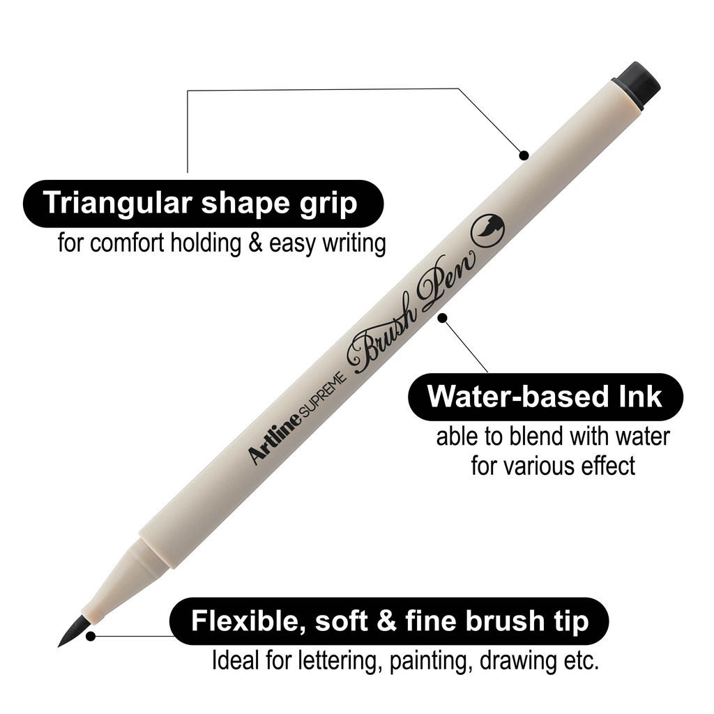 Bút Lông Đầu Cọ Vẽ Artline Supreme Brush EPFS-F