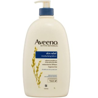 Dưỡng da khô, giảm ngứa không mùi Aveeno Active Naturals Skin Relief Moisturising lotion fragrance free 1L