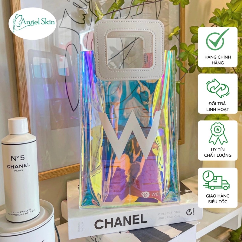 Túi xách tay đựng mỹ phẩm skincare tiện lợi hologram bag Weilaiya