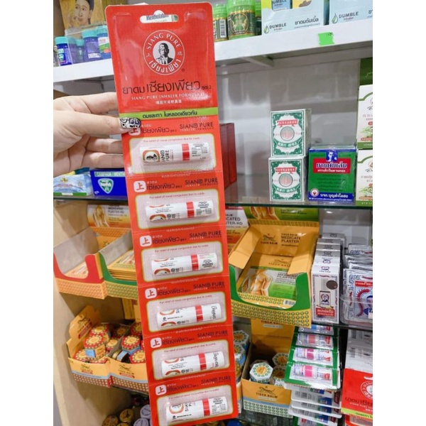 Combo 1 dây 6 ống hít thông mũi ông già SIANG PURE Thái Lan