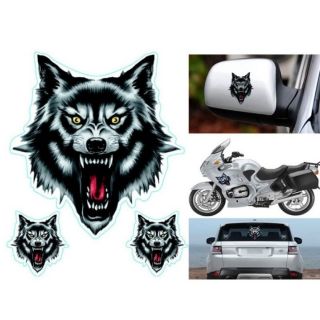 Tem dán trang trí ô tô, xe máy hình đầu sói