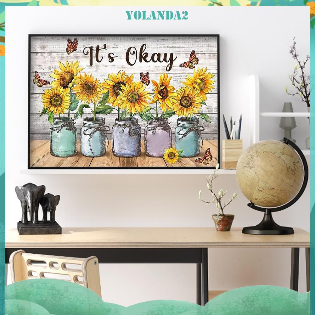 Toàn Bộ Tranh Thêu Chữ Thập 3 Sợi Cotton Hình Hoa Hướng Dương 11ct