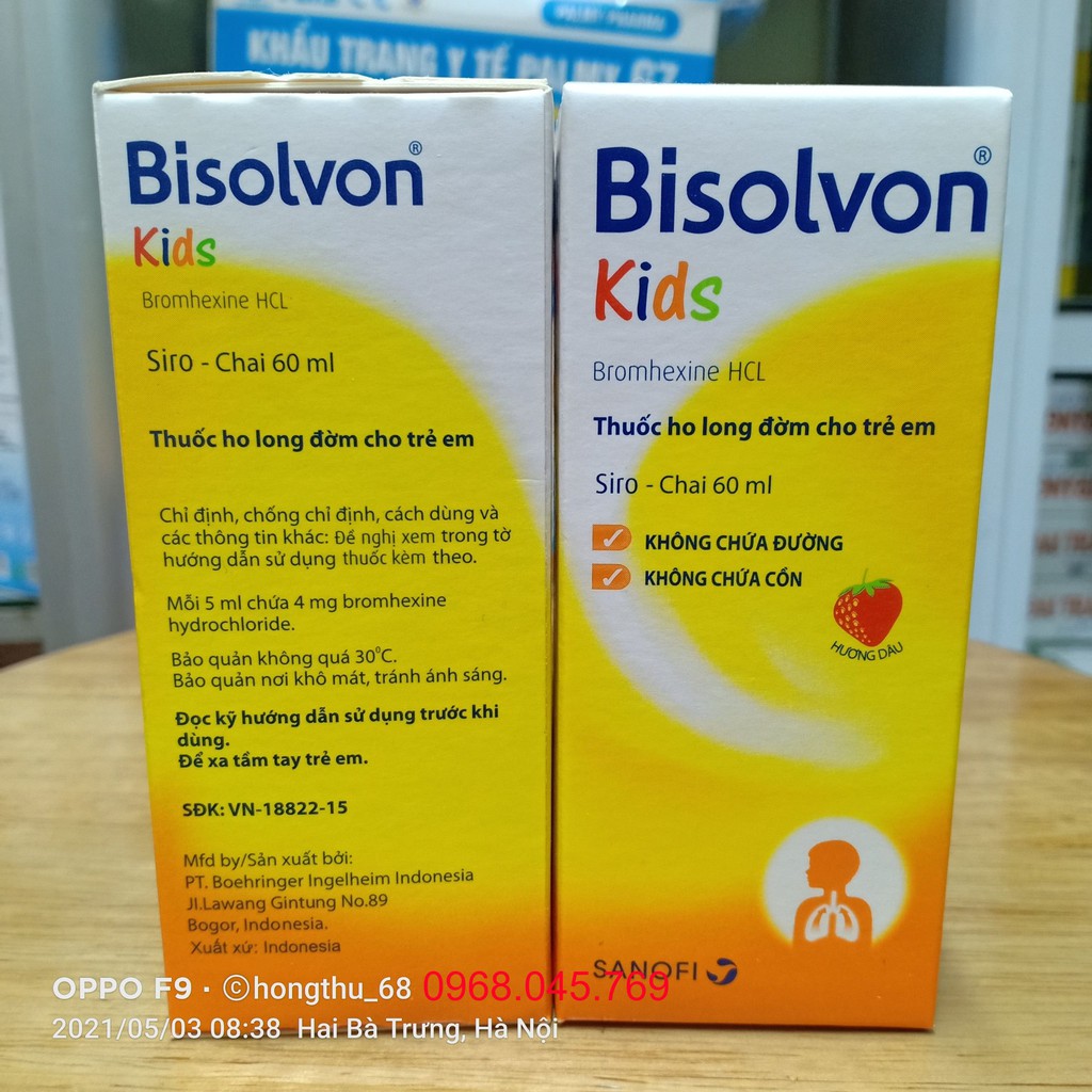 Siro BISOLVON KIDS hương dâu chai 60ml