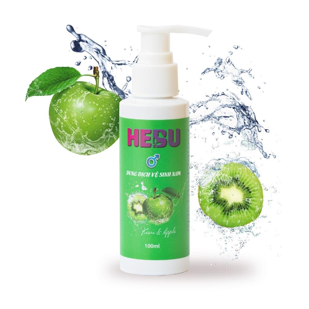 Combo dung dịch vệ sinh nam HEBU dạng gel hương táo kiwi và bao cao su Tâm Thiện Chí Family hộp 12 cái