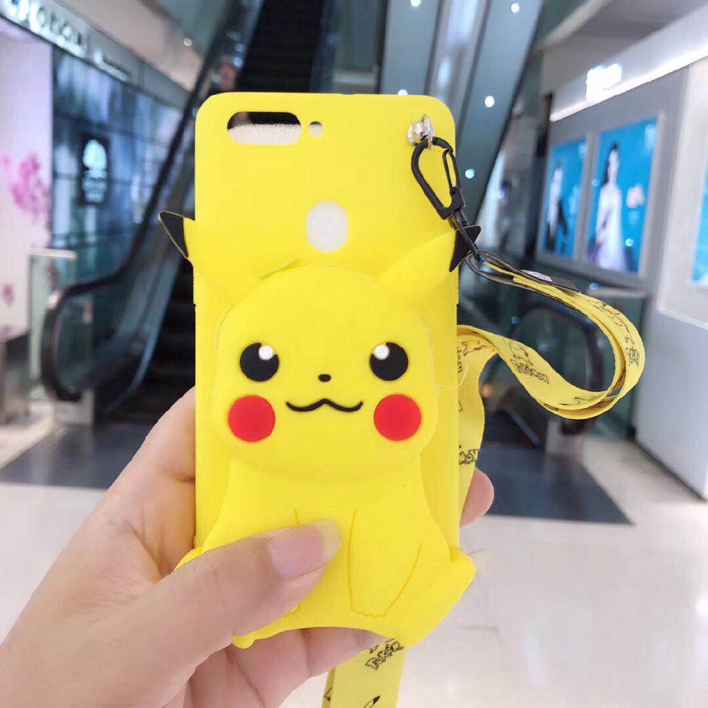Ốp điện thoại có dây đeo gắn các nhân vật dễ thương cho Samsung Galaxy A3 A5 A7 A6 A8 PLUS A9 A9S m52