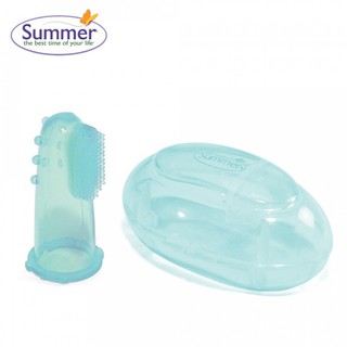 Summer Infant - Bàn chải ngón, rơ lưỡi silicon có hộp dành cho trẻ sơ sinh 1.5x5cm