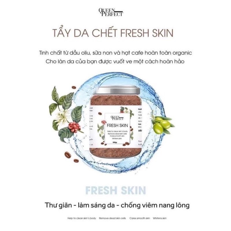 Tẩy da chết Organic Cafe Sữa Non Queen Perfect