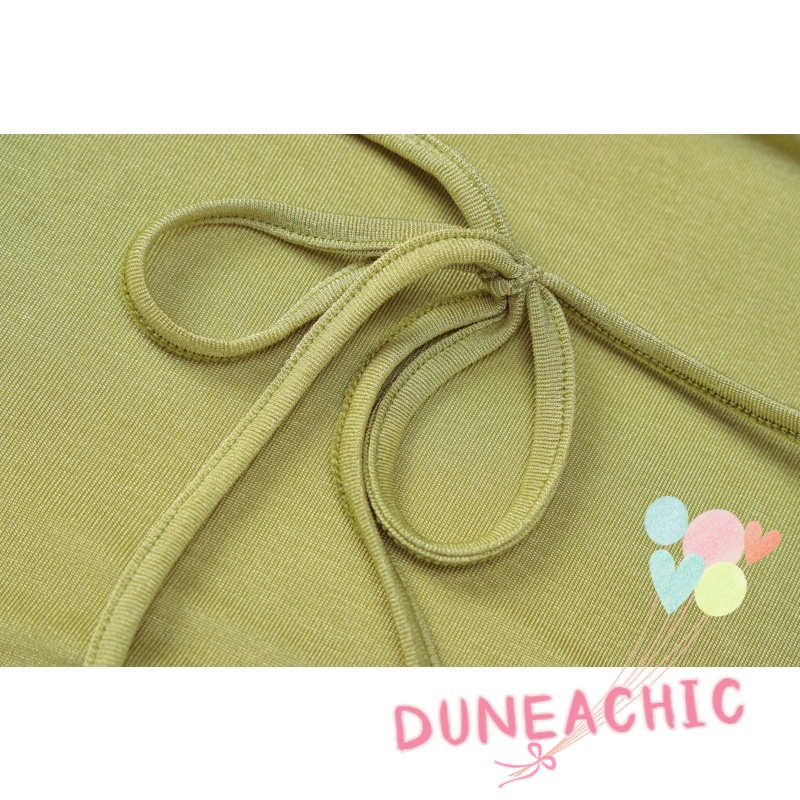 DUNEA Đầm hai dây màu trơn thiết kế hở lưng quyến rũ dành cho nữ