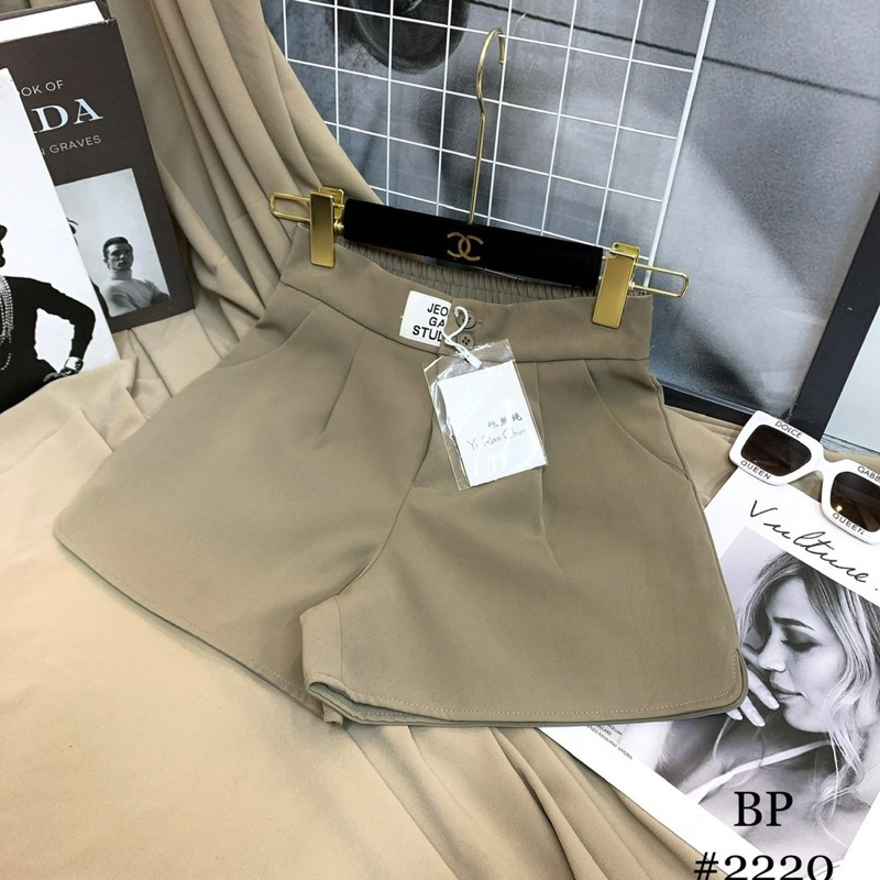 Quần short vải chun lưng