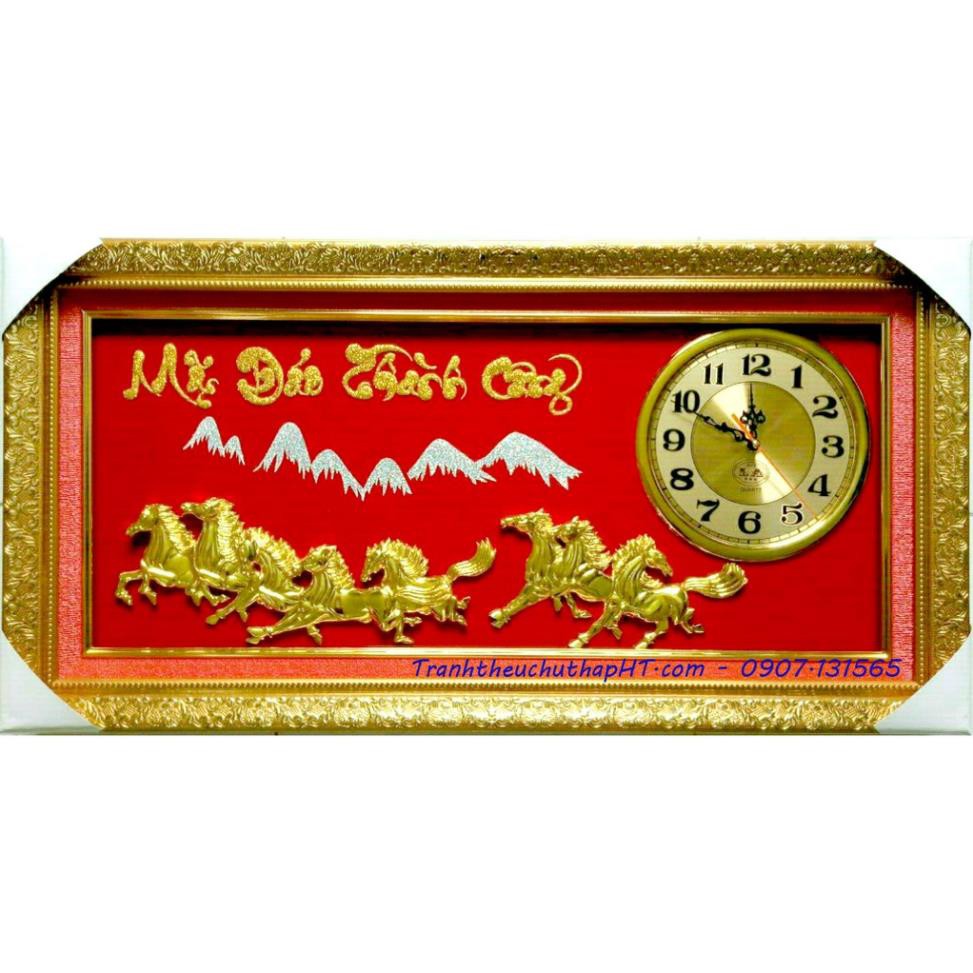- Tranh đồng hồ Mã Đáo Thành Công 02 NCS-NGỌC CHÂU SHOP