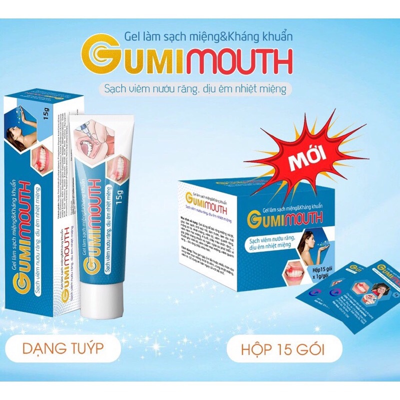 Gel làm sạch răng miệng Gumimouth hỗ trợ nhiệt miệng, nướu răng, lợi, ê buốt, chảy máu chân răng, khử mùi hôi