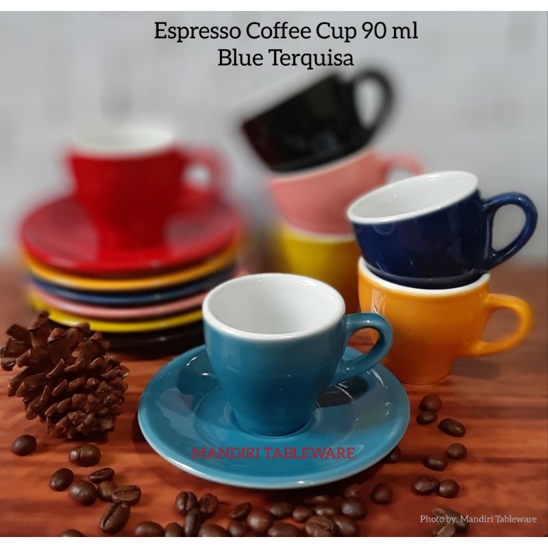 Cốc cà phê Espresso 90 ml / gốm sứ dày hai tông màu - xanh dương (Fill: 1 psg)
