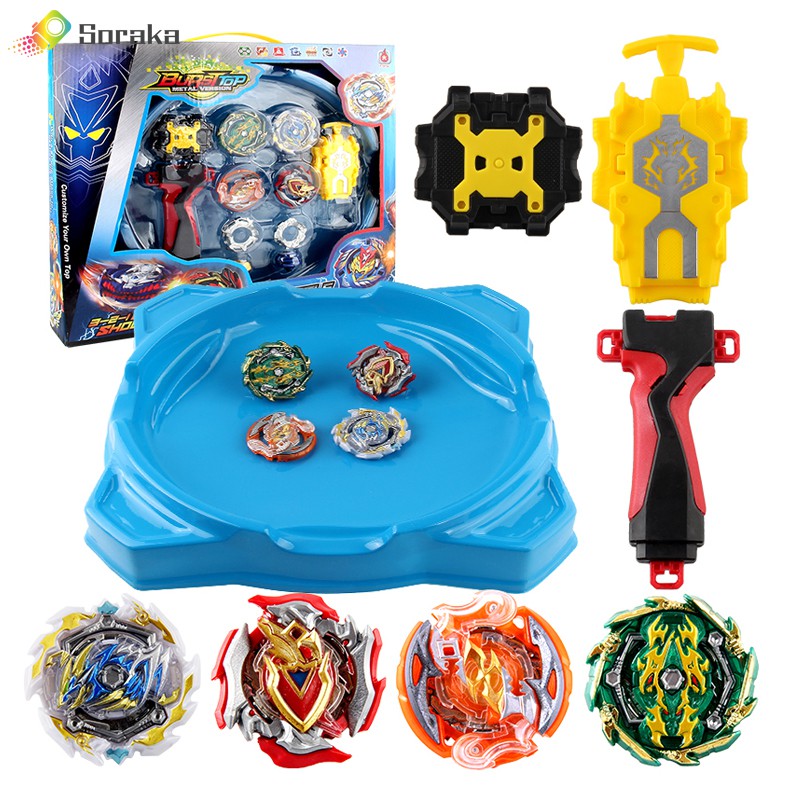FLAME Beyblade Burst 4 trong 1 Set Arena có tay cầm Launcher Beybalde Kid 's Beyblade Toys Boy BB9